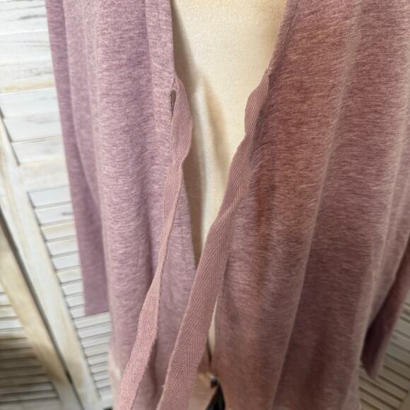 LOGO LOUNGE Women's PLUS 2X Long Sleeve Front Tie Cardigan Top Purple Fairy - Picture 7 of 15